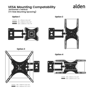 Alden 1001 14'' To 55'' Tilt Tv Wall Bracket